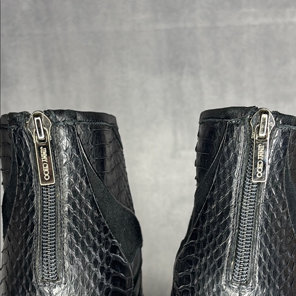 Jimmy Choo Snakeskin Platform Stiletto Ankle Boots Luxe Rare - Picture 11 of 11